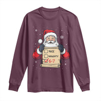 Funny Santa Six Seven Meme Long Sleeve Shirt Gen Z Christmas Gift - Wonder Print Shop