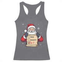 Funny Santa Six Seven Meme Racerback Tank Top Gen Z Christmas Gift - Wonder Print Shop