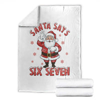 Funny Christmas Meme Gift Throw Blanket Santa Says Six Seven - Wonder Print Shop