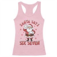 Funny Christmas Meme Gift Racerback Tank Top Santa Says Six Seven - Wonder Print Shop