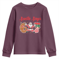 Funny Santa Says Six Seven Meme Youth Sweatshirt Holiday Gift For Gen Z - Wonder Print Shop