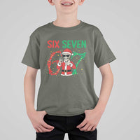 Funny Santa Skeleton Says Six Seven T Shirt For Kid Christmas Meme Gift - Wonder Print Shop