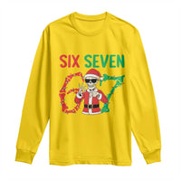 Funny Santa Skeleton Says Six Seven Long Sleeve Shirt Christmas Meme Gift - Wonder Print Shop