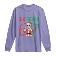 Funny Santa Skeleton Says Six Seven Long Sleeve Shirt Christmas Meme Gift - Wonder Print Shop