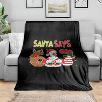 Funny Sant Goose Says Six Seven Throw Blanket Christmas Gift For Gen Z - Wonder Print Shop
