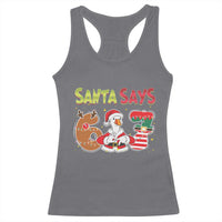 Funny Sant Goose Says Six Seven Racerback Tank Top Christmas Gift For Gen Z - Wonder Print Shop