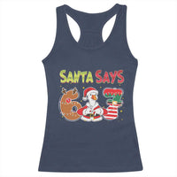 Funny Sant Goose Says Six Seven Racerback Tank Top Christmas Gift For Gen Z - Wonder Print Shop