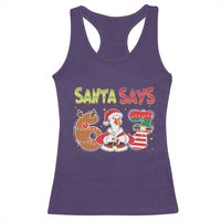 Funny Sant Goose Says Six Seven Racerback Tank Top Christmas Gift For Gen Z - Wonder Print Shop
