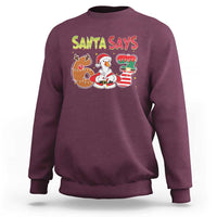 Funny Sant Goose Says Six Seven Sweatshirt Christmas Gift For Gen Z - Wonder Print Shop