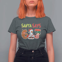 Funny Sant Goose Says Six Seven T Shirt For Women Christmas Gift For Gen Z - Wonder Print Shop