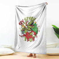 Funny Christmas Dinosaur Lover Gift Throw Blanket Trending Six Seven Bruh - Wonder Print Shop