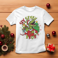 Funny Christmas Dinosaur Lover Gift T Shirt Trending Six Seven Bruh - Wonder Print Shop