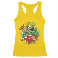 Funny Christmas Dinosaur Lover Gift Racerback Tank Top Trending Six Seven Bruh - Wonder Print Shop