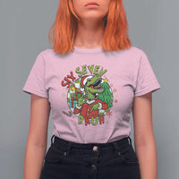 Funny Christmas Dinosaur Lover Gift T Shirt For Women Trending Six Seven Bruh - Wonder Print Shop