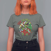 Funny Christmas Dinosaur Lover Gift T Shirt For Women Trending Six Seven Bruh - Wonder Print Shop