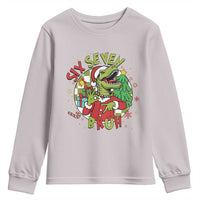 Funny Christmas Dinosaur Lover Gift Youth Sweatshirt Trending Six Seven Bruh - Wonder Print Shop