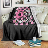 Pink Checkered I Was 6 Now I Am 7 Throw Blanket Girl Birthday Gift - Wonder Print Shop