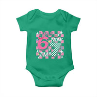 Pink Checkered I Was 6 Now I Am 7 Baby Onesie Girl Birthday Gift - Wonder Print Shop