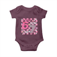 Pink Checkered I Was 6 Now I Am 7 Baby Onesie Girl Birthday Gift - Wonder Print Shop