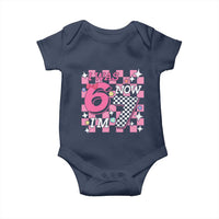 Pink Checkered I Was 6 Now I Am 7 Baby Onesie Girl Birthday Gift - Wonder Print Shop