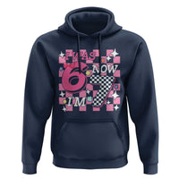 Pink Checkered I Was 6 Now I Am 7 Hoodie Girl Birthday Gift - Wonder Print Shop