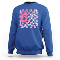 Pink Checkered I Was 6 Now I Am 7 Sweatshirt Girl Birthday Gift - Wonder Print Shop