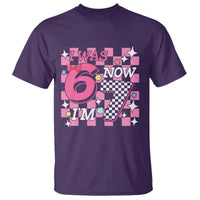 Pink Checkered I Was 6 Now I Am 7 T Shirt Girl Birthday Gift - Wonder Print Shop