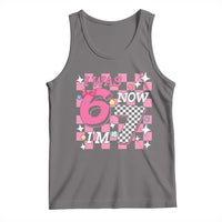 Pink Checkered I Was 6 Now I Am 7 Tank Top Girl Birthday Gift - Wonder Print Shop