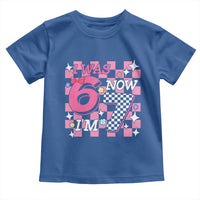 Pink Checkered I Was 6 Now I Am 7 Toddler T Shirt Girl Birthday Gift - Wonder Print Shop