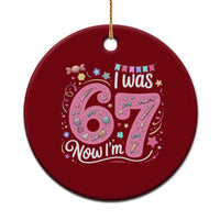 Seventh Birthday Girl Ceramic Ornament I Was 6 Now I Am 7 Meme - Wonder Print Shop