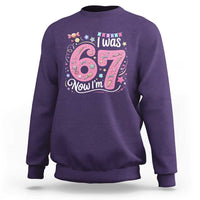 Seventh Birthday Girl Sweatshirt I Was 6 Now I Am 7 Meme - Wonder Print Shop