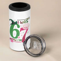 Birthday Girl I Was 6 Now I Am 7 4 in 1 Can Cooler Tumbler Gift For Alpha Kids - Wonder Print Shop