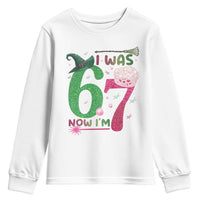 Birthday Girl I Was 6 Now I Am 7 Youth Sweatshirt Gift For Alpha Kids - Wonder Print Shop