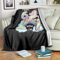 Funny Unicorn I Was 6 Now I Am 7 Throw Blanket Girl Seventh Birthday Gift - Wonder Print Shop
