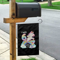 Funny Unicorn I Was 6 Now I Am 7 Garden Flag Girl Seventh Birthday Gift - Wonder Print Shop