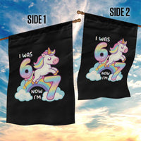 Funny Unicorn I Was 6 Now I Am 7 Garden Flag Girl Seventh Birthday Gift - Wonder Print Shop