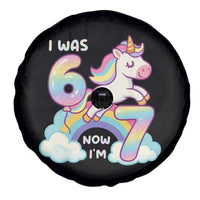 Funny Unicorn I Was 6 Now I Am 7 Spare Tire Cover Girl Seventh Birthday Gift - Wonder Print Shop