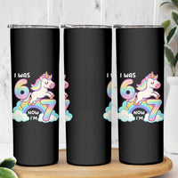 Funny Unicorn I Was 6 Now I Am 7 Skinny Tumbler Girl Seventh Birthday Gift - Wonder Print Shop