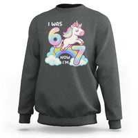 Funny Unicorn I Was 6 Now I Am 7 Sweatshirt Girl Seventh Birthday Gift - Wonder Print Shop