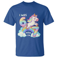 Funny Unicorn I Was 6 Now I Am 7 T Shirt Girl Seventh Birthday Gift - Wonder Print Shop