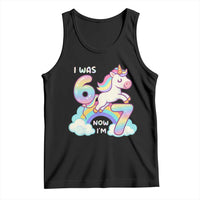 Funny Unicorn I Was 6 Now I Am 7 Tank Top Girl Seventh Birthday Gift - Wonder Print Shop