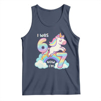 Funny Unicorn I Was 6 Now I Am 7 Tank Top Girl Seventh Birthday Gift - Wonder Print Shop