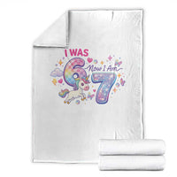 I Was 6 Now I Am 7 Throw Blanket Funny Birthday Alpha Kids - Wonder Print Shop
