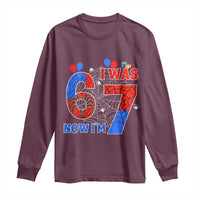 I Was 6 Now I Am 7 Long Sleeve Shirt Funny Spider Birthday Boy - Wonder Print Shop