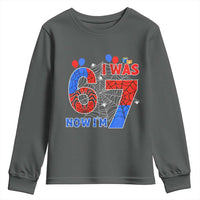 I Was 6 Now I Am 7 Youth Sweatshirt Funny Spider Birthday Boy - Wonder Print Shop