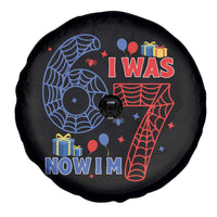 Spider Boy I Was 6 Now I Am 7 Spare Tire Cover Seventh Birthday Gift - Wonder Print Shop