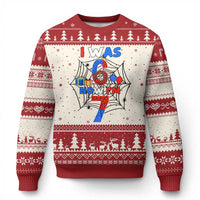 I Was 6 Now I Am 7 Ugly Christmas Sweater Spider Themed Birthday Boy - Wonder Print Shop