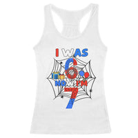 I Was 6 Now I Am 7 Racerback Tank Top Spider Themed Birthday Boy - Wonder Print Shop
