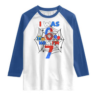 I Was 6 Now I Am 7 Raglan Shirt Spider Themed Birthday Boy - Wonder Print Shop