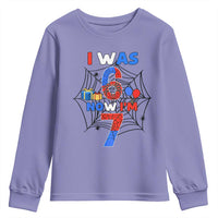 I Was 6 Now I Am 7 Youth Sweatshirt Spider Themed Birthday Boy - Wonder Print Shop
